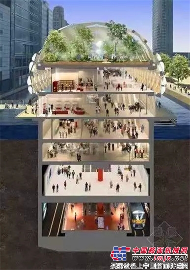 开启高空美颜功能丨伦敦金丝雀码头地铁站落成