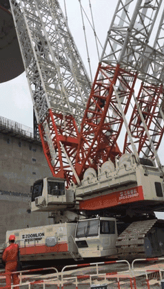 中联重科3200吨履带吊即将再次助力华龙一号穹顶吊装